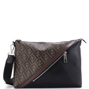 Fendi Front Zip Messenger Zucca Coated #257263F11B